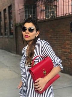Oversized Black White Striped Cotton Shirt Dress
