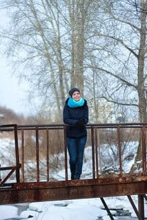 Teal Navy Black Nylon Puffer Jacket