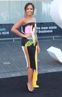 Black Pink Yellow Striped Pencil Midi Skirt