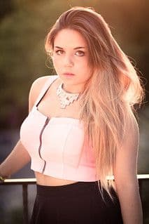 White Fitted Crop Top with Black Contrast Piping