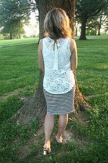 White Cotton Blend Fitted Tank Top