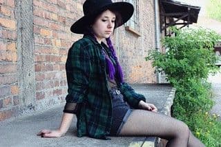 Oversized Cotton Flannel Check Shirt Dark Tartan