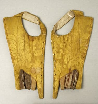 Golden Yellow Silk Damask Quilted Stays