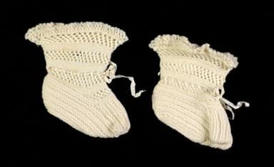 Cream Wool Silk Knit Infant Bootees