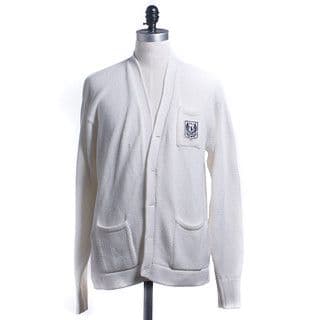 Light Gray Cotton Knit Button-Front Cardigan