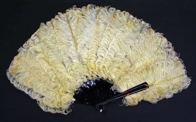 Cream Ostrich Feather Ceremonial Fan