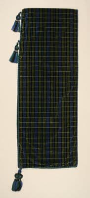 Navy Blue Forest Green Silk Plaid Hood