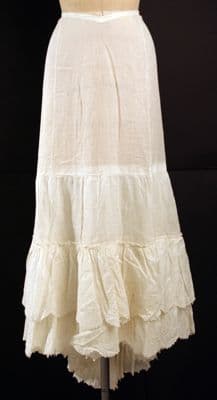 Cream Cotton Tiered A-Line Petticoat Underskirt