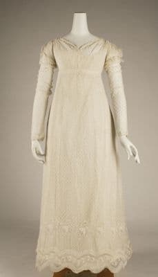 Cream Cotton Muslin Empire Waist Dress