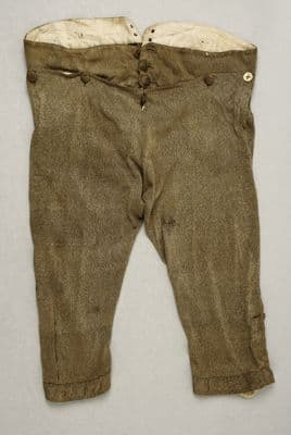 Olive Green Silk Knee-Length Breeches