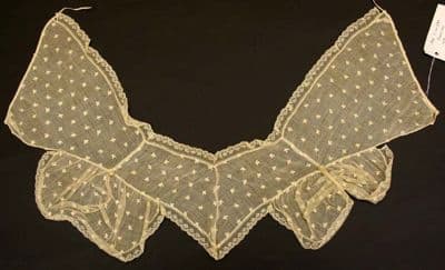 Cream Cotton Net Lace Collar with Polka Dots