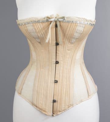 Cream Cotton Coutil Tight-Laced Victorian Corset