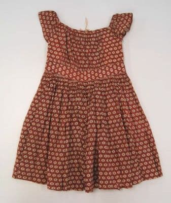 Rust Red Cotton Fit and Flare Child's Dress