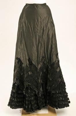 Olive Green Silk Taffeta Ruffled Underskirt