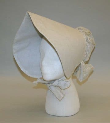 White Cotton Sunbonnet with Deep Brim