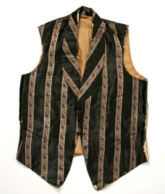 Black Gold Striped Silk Formal Waistcoat