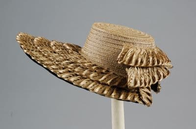 Wide-Brimmed Natural Straw Bonnet