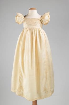 Cream Cotton Empire Waist Infant Christening Gown