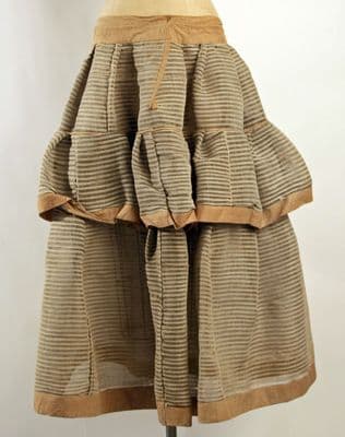 Tan Cream Striped Horsehair Cotton Crinoline Petticoat