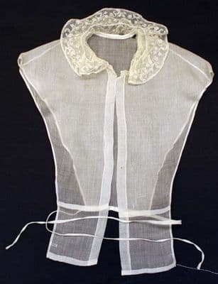 White Cotton Muslin Dickey with Lace Collar