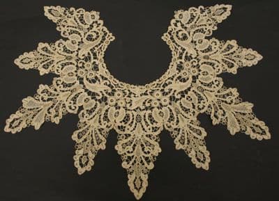 Cream Linen Irish Crochet Lace Detachable Collar