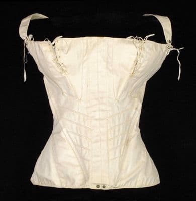 Cream Cotton Stays with Whalebone Boning