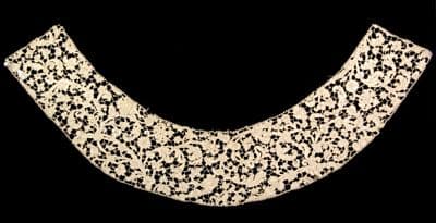 Cream Linen Bertha Collar with Bobbin Lace