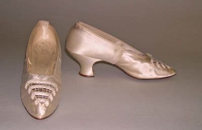 Pale Pink Silk Satin Victorian Wedding Shoes