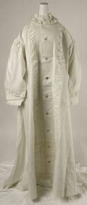 Cream Cotton Nightgown with Button Front Closure