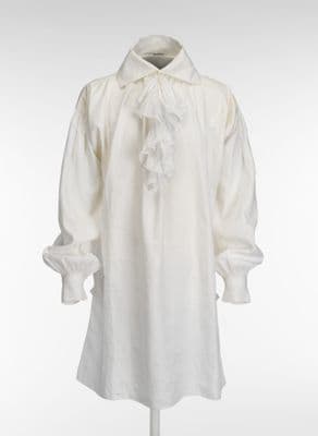 Cream Linen Gentleman's Shirt with Jabot
