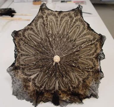 Black Silk Lace Mourning Parasol