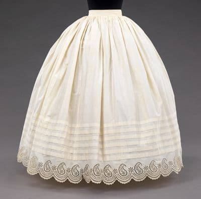 Cream Cotton Bell-Shaped Crinoline Petticoat