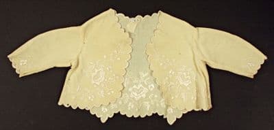 Cream Silk Bolero Jacket with Curved Front