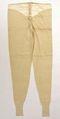 Cream Cotton Knit Union Suit Drawers