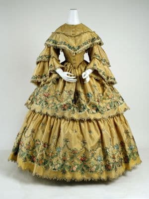 Golden Yellow Silk Taffeta Bell Dress