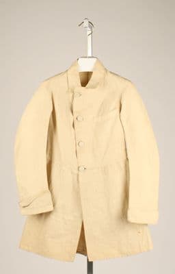 Cream Cotton Frock Coat with Fitted Bodice