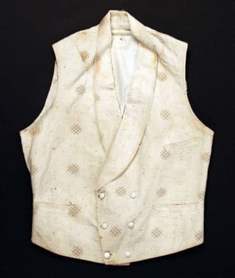 Cream Cotton Double-Breasted Waistcoat with Pearl Buttons