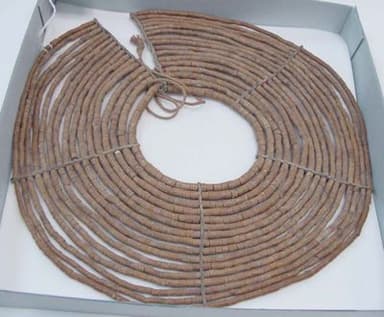 Traditional Coiled Wood and Leather Necklace