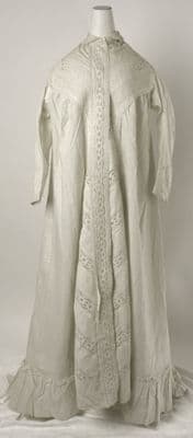 White Cotton Nightgown with Whitework Embroidery