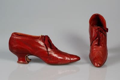 Deep Red Leather Women's Oxford Shoes