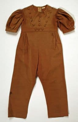 Rust Brown Wool Child's Suit with Puffed Sleeves