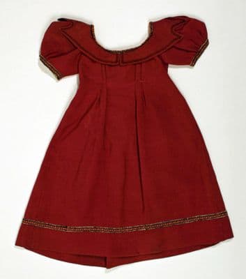 Burgundy Wool Empire Waist A-Line Dress