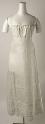 White Linen Empire Waist A-Line Petticoat