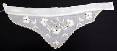 White Cotton Lace Collar with Cutwork Embroidery