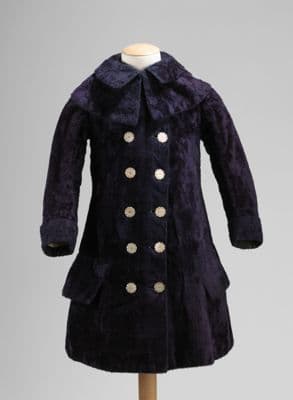 Deep Purple Silk Velvet Double-Breasted Coat