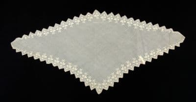 White Cotton Fichu with Scalloped Edging