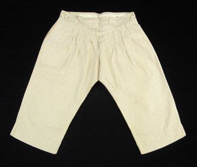Cream Cotton Pinstripe Knickerbockers with Peg Silhouette