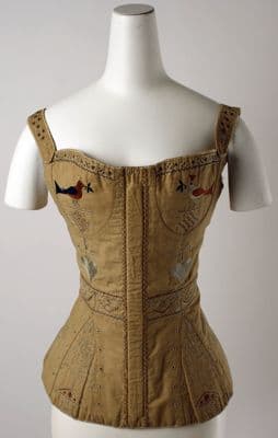 Tan Cotton Coutil Long-Line Corset