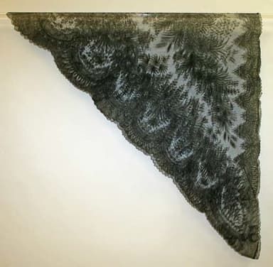 Black Cotton Lace Triangular Stole