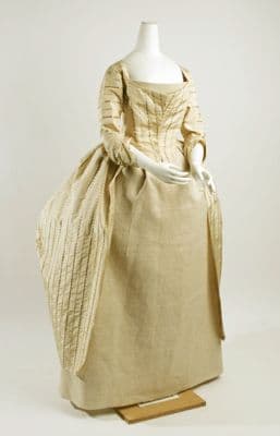 Pale Yellow Silk Taffeta Polonaise Dress